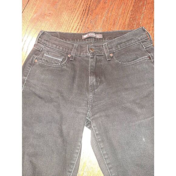 Size 4S W27 L30 Levi's 505 Straight Leg Black Denim Blue Jeans - Picture 2 of 5